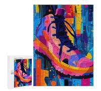 Jigsaw Puzzle 500 PCS for Adults Expressionist Geometry Sneaker - Vibrant Abstract Street Art Jigsaws for Adults DIY Toys But Fun And Humorous for Birthday, Chrismas 500 PCS