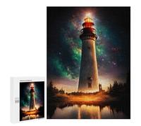 Jigsaw Puzzle 500 PCS for Adults Fantasy Lighthouse Jigsaw for Adults Hands-on Game Wall Decoration Help The Brain Exercise 500 PCS