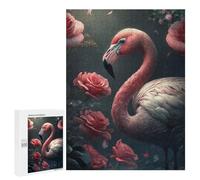 Jigsaw Puzzle 500 PCS for Adults Flamingo Floral Roses Puzzles for Adults Relaxing Games Presents for Women for Birthday, Chrismas 500 PCS
