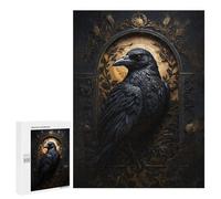 Jigsaw Puzzle 500 PCS for Adults Framed Crow Adult Jigsaw Brain Teaser Game Birthday Present Help The Brain Exercise 500 PCS