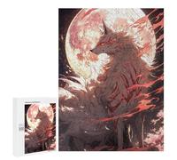 Jigsaw Puzzle 500 PCS for Adults Full Moon Sakura Kitsune Jigsaw for Adults Hands-on Game Wall Decoration Help The Brain Exercise 500 PCS