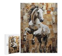 Jigsaw Puzzle 500 PCS for Adults Galloping Horse in Dynamic Impasto Art Puzzle for Adults Toy Wall Decor Perfect Decoration Stress Reduction Gifts 500 PCS