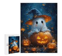 Jigsaw Puzzle 500 PCS for Adults Ghostly Pumpkin Patch Adult Jigsaw Brain Teaser Game Birthday Present Help The Brain Exercise 500 PCS