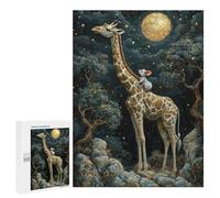 Jigsaw Puzzle 500 PCS for Adults Giraffe And Mouse Under Stars Adult Jigsaw Puzzle Relaxing Games Precision Cutting Deal As Gifts for The Whole Family 500 PCS