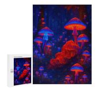 Jigsaw Puzzle 500 PCS for Adults Glowing Mushroom Forest Puzzle for Adults Toy Wall Decor Perfect Decoration Stress Reduction Gifts 500 PCS