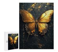 Jigsaw Puzzle 500 PCS for Adults Golden Butterfly Adult Jigsaw Brain Teaser Game Birthday Present Help The Brain Exercise 500 PCS