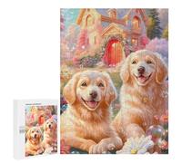 Jigsaw Puzzle 500 PCS for Adults Golden Paws in Fantasy Land Jigsaw Puzzle Family Game Difficult Hard Deal As Gifts for The Whole Family 500 PCS