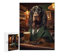 Jigsaw Puzzle 500 PCS for Adults Gordon Setter in The Pub Adult Jigsaw Brain Teaser Game Birthday Present Help The Brain Exercise 500 PCS