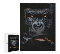 Jigsaw Puzzle 500 PCS for Adults Gorilla Smoking Cigar Puzzle for Adults Toy Wall Decor Perfect Decoration Stress Reduction Gifts 500 PCS