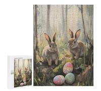 Jigsaw Puzzle 500 PCS for Adults Happy Easter Bunny Painting Puzzle for Adults Toy Wall Decor Perfect Decoration Stress Reduction Gifts 500 PCS