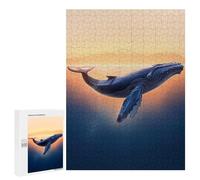 Jigsaw Puzzle 500 PCS for Adults Humpback Whale Sunset Puzzle for Adults Toy Wall Decor Perfect Decoration Stress Reduction Gifts 500 PCS