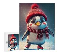 Jigsaw Puzzle 500 PCS for Adults Ice Skating Penguin Puzzle for Adults Toy Wall Decor Perfect Decoration Stress Reduction Gifts 500 PCS