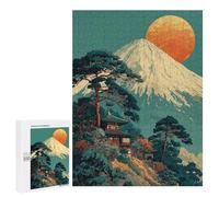 Jigsaw Puzzle 500 PCS for Adults Japanese Landscape with Mountain And Temple Puzzle for Adults Toy Wall Decor Perfect Decoration Stress Reduction Gifts 500 PCS