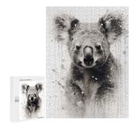 Jigsaw Puzzle 500 PCS for Adults Koala Beauty Black Ink Adult Jigsaw Brain Teaser Game Birthday Present Help The Brain Exercise 500 PCS