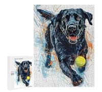 Jigsaw Puzzle 500 PCS for Adults Labrador Retriever Ball Adult Jigsaw Puzzle Relaxing Games Precision Cutting Deal As Gifts for The Whole Family 500 PCS