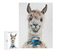 Jigsaw Puzzle 500 PCS for Adults Llama Latte Puzzle for Adults Toy Wall Decor Perfect Decoration Stress Reduction Gifts 500 PCS