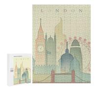 Jigsaw Puzzle 500 PCS for Adults London England Skyline Adult Jigsaw Puzzle Relaxing Games Precision Cutting Deal As Gifts for The Whole Family 500 PCS