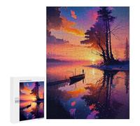 Jigsaw Puzzle 500 PCS for Adults Lonely Boat At Sunset Puzzles for Adults Relaxing Games Presents for Women for Birthday, Chrismas 500 PCS