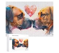 Jigsaw Puzzle 500 PCS for Adults Love Between Two Dogs -1 Jigsaw Puzzle Family Game Difficult Hard Deal As Gifts for The Whole Family 500 PCS