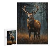 Jigsaw Puzzle 500 PCS for Adults Majestic Deer in Forest Adult Jigsaw Brain Teaser Game Birthday Present Help The Brain Exercise 500 PCS