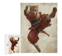 Jigsaw Puzzle 500 PCS for Adults Martial Arts Kung Fu Shaolin Cat Adult Jigsaw Puzzle Relaxing Games Precision Cutting Deal As Gifts for The Whole Family 500 PCS