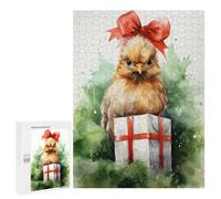 Jigsaw Puzzle 500 PCS for Adults Merry Tiny Chicken Xmas Adult Jigsaw Brain Teaser Game Birthday Present Help The Brain Exercise 500 PCS
