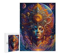 Jigsaw Puzzle 500 PCS for Adults Mystic Cosmic Portrait Jigsaw Puzzle Family Game Difficult Hard Deal As Gifts for The Whole Family 500 PCS