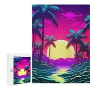 Jigsaw Puzzle 500 PCS for Adults Neon Horizon Rhythms Jigsaw for Adults Hands-on Game Wall Decoration Help The Brain Exercise 500 PCS