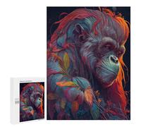 Jigsaw Puzzle 500 PCS for Adults Orangutan in Vibrant Colors Jigsaw for Adults Toy Wall Decor Home Decoration for Birthday, Chrismas 500 PCS