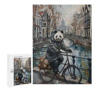 Jigsaw Puzzle 500 PCS for Adults Panda Bicycle Amsterdam Puzzles for Adults Relaxing Games Presents for Women for Birthday, Chrismas 500 PCS