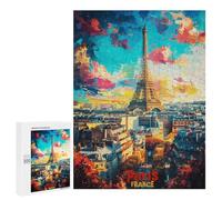 Jigsaw Puzzle 500 PCS for Adults Paris Overview Art Puzzles for Adults Relaxing Games Presents for Women for Birthday, Chrismas 500 PCS