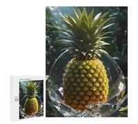 Jigsaw Puzzle 500 PCS for Adults Pineapple in Crystal Jigsaw for Adults Hands-on Game Wall Decoration Help The Brain Exercise 500 PCS