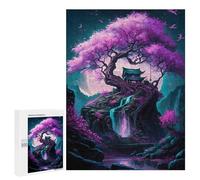 Jigsaw Puzzle 500 PCS for Adults Pink Magical Tree Jigsaw for Adults Hands-on Game Wall Decoration Help The Brain Exercise 500 PCS
