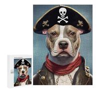 Jigsaw Puzzle 500 PCS for Adults Pirate Pit Bull Adult Jigsaw Puzzle Relaxing Games Precision Cutting Deal As Gifts for The Whole Family 500 PCS