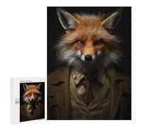 Jigsaw Puzzle 500 PCS for Adults Professor Einstein Fox Adult Jigsaw Brain Teaser Game Birthday Present Help The Brain Exercise 500 PCS