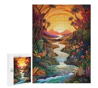 Jigsaw Puzzle 500 PCS for Adults Rainbow River Sunset Jigsaw for Adults Toy Wall Decor Home Decoration for Birthday, Chrismas 500 PCS