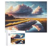 Jigsaw Puzzle 500 PCS for Adults Rainy Reflections on A Country Road Jigsaw Puzzle Family Game Difficult Hard Deal As Gifts for The Whole Family 500 PCS