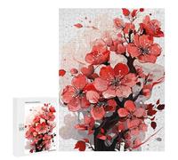 Jigsaw Puzzle 500 PCS for Adults Red Flower Puzzle for Adults Toy Wall Decor Perfect Decoration Stress Reduction Gifts 500 PCS