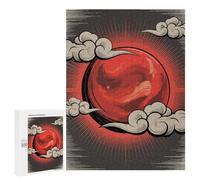 Jigsaw Puzzle 500 PCS for Adults Red Sun with Clouds And Rays Adult Jigsaw Puzzle Relaxing Games Precision Cutting Deal As Gifts for The Whole Family 500 PCS