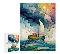 Jigsaw Puzzle 500 PCS for Adults Sailing Into The Sunset Jigsaw for Adults Toy Wall Decor Home Decoration for Birthday, Chrismas 500 PCS