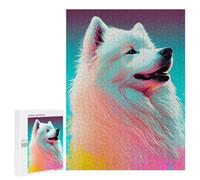 Jigsaw Puzzle 500 PCS for Adults Samoyed Colorful Dog Jigsaw for Adults Hands-on Game Wall Decoration Help The Brain Exercise 500 PCS