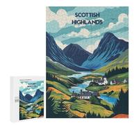 Jigsaw Puzzle 500 PCS for Adults Scotland Landscape Adult Jigsaw Puzzle Relaxing Games Precision Cutting Deal As Gifts for The Whole Family 500 PCS