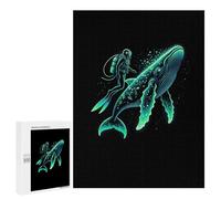 Jigsaw Puzzle 500 PCS for Adults Scuba Diver Whale Adult Jigsaw Puzzle Relaxing Games Precision Cutting Deal As Gifts for The Whole Family 500 PCS