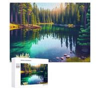 Jigsaw Puzzle 500 PCS for Adults Serene Forest Lake Reflections Jigsaw Puzzle Family Game Difficult Hard Deal As Gifts for The Whole Family 500 PCS