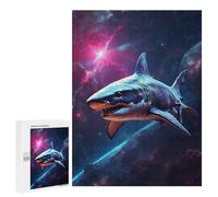 Jigsaw Puzzle 500 PCS for Adults Shark in Space Adult Jigsaw Brain Teaser Game Birthday Present Help The Brain Exercise 500 PCS