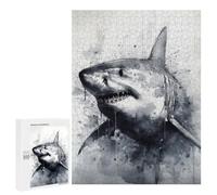 Jigsaw Puzzle 500 PCS for Adults Shark Inked Marine Hunter Jigsaw for Adults Hands-on Game Wall Decoration Help The Brain Exercise 500 PCS