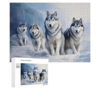Jigsaw Puzzle 500 PCS for Adults Siberian Husky Pack 2 Puzzles for Adults Relaxing Games Presents for Women for Birthday, Chrismas 500 PCS