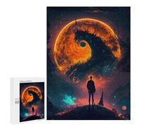 Jigsaw Puzzle 500 PCS for Adults Silhouette Gazing at Cosmic Eye Jigsaw for Adults Toy Wall Decor Home Decoration for Birthday, Chrismas 500 PCS