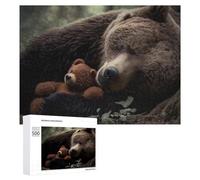 Jigsaw Puzzle 500 PCS for Adults Sleeping Bear And Toy in Forest Jigsaw Puzzle Family Game Difficult Hard Deal As Gifts for The Whole Family 500 PCS