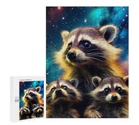 Jigsaw Puzzle 500 PCS for Adults Space Raccoons Cosmic Trio Jigsaw for Adults Toy Wall Decor Home Decoration for Birthday, Chrismas 500 PCS